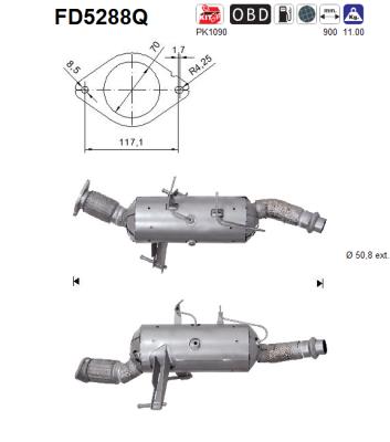 Filtre à particules / à suie, échappement AS FD5288Q