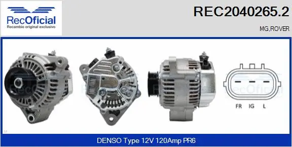 Alternateur RECOFICIAL REC2040265.2