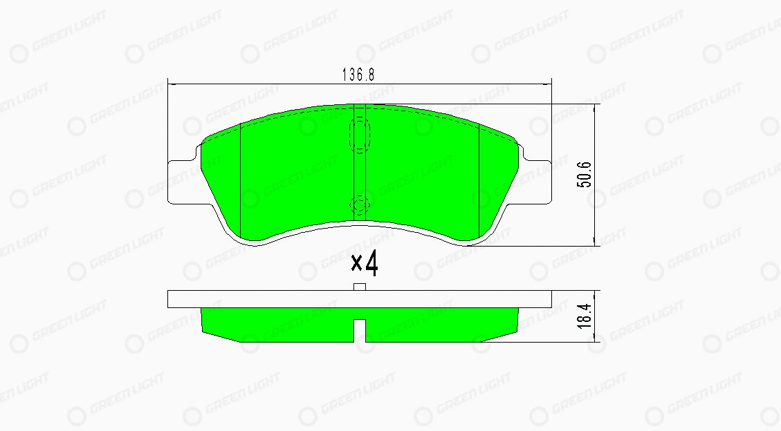 Kit de plaquettes de frein, frein à disque Automotive Adriado GLBP0007