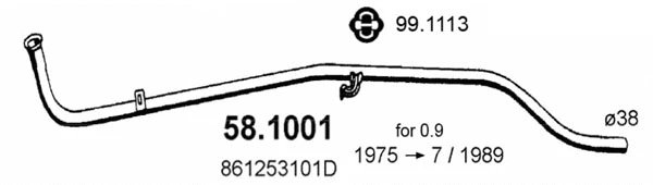 Tuyau d'échappement ASSO 58.1001
