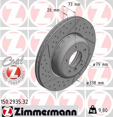 Disque de frein ZIMMERMANN 150.2935.32