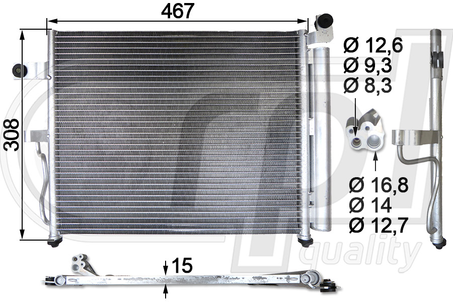 Condenseur, climatisation RPL QUALITY APCDHY5019