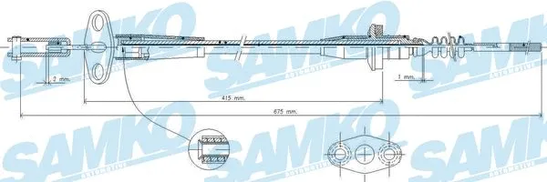 Tirette à câble, commande d'embrayage SAMKO C0235C