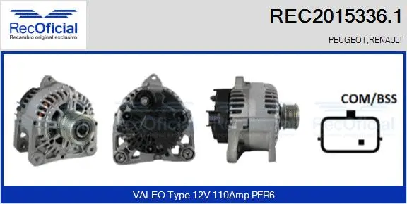 Alternateur RECOFICIAL REC2015336.1