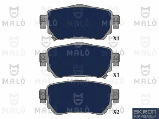 Kit de plaquettes de frein, frein à disque AKRON-MALÒ 1051313