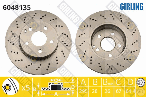 Disque de frein GIRLING 6048135