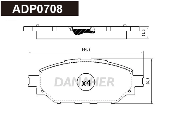 Kit de plaquettes de frein, frein à disque DANAHER ADP0708