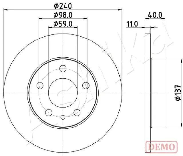 Disque de frein ASHIKA 61-00-0209C