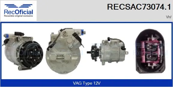 Compresseur, climatisation RECOFICIAL RECSAC73074.1