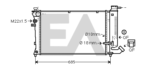 Radiateur, refroidissement du moteur EACLIMA 31R10069