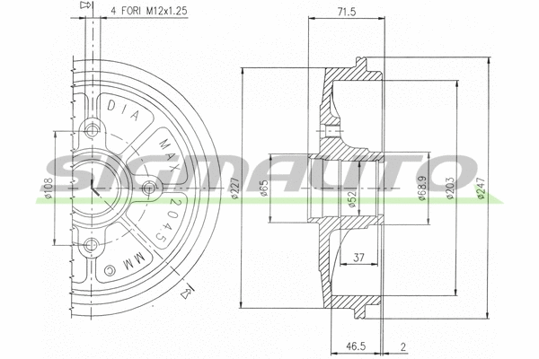 Tambour de frein SIGMAUTO DR5472