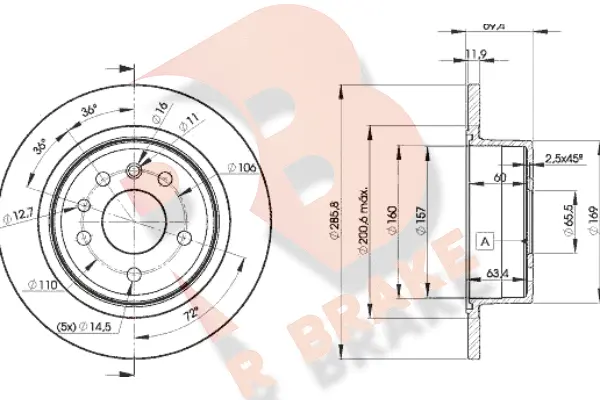 Disque de frein R BRAKE 78RBD29211