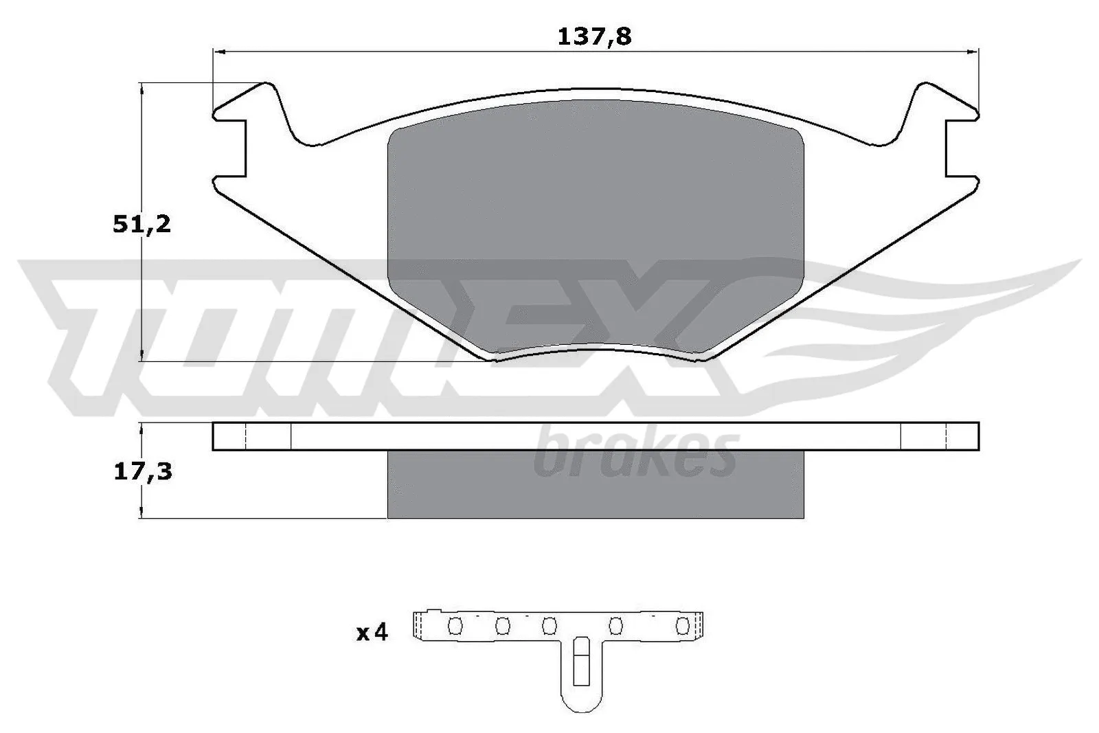 Kit de plaquettes de frein, frein à disque TOMEX Brakes TX 10-15