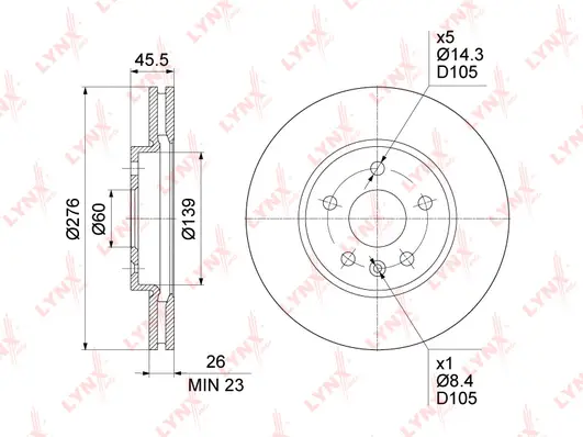 Disque de frein LYNXAUTO BN-1348