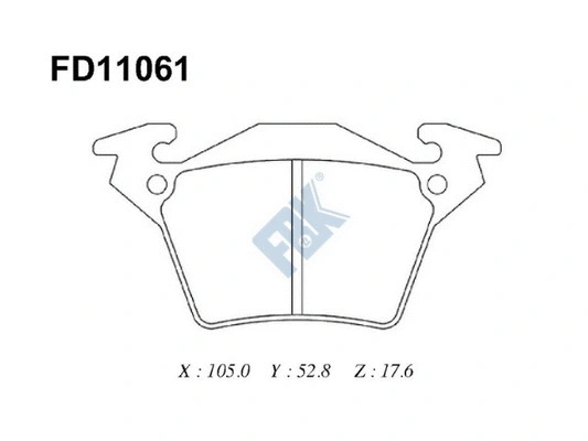 Kit de plaquettes de frein, frein à disque FBK FD11061