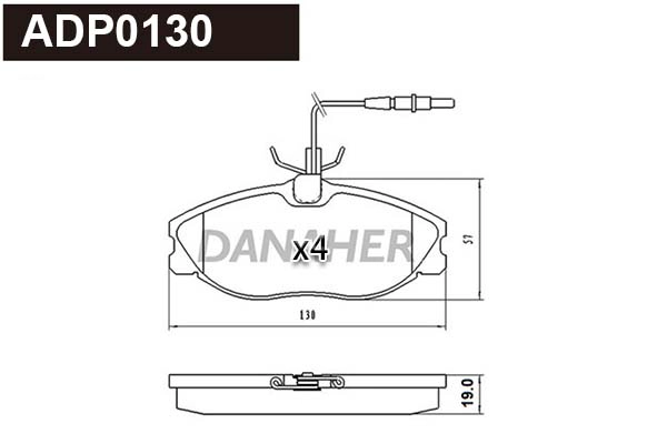 Kit de plaquettes de frein, frein à disque DANAHER ADP0130