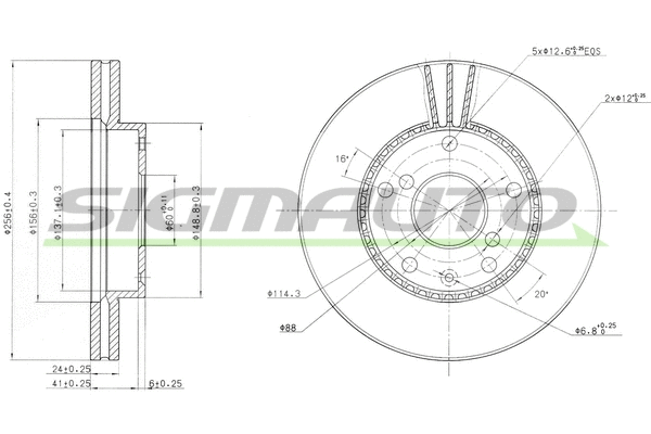 Disque de frein SIGMAUTO DBB192V