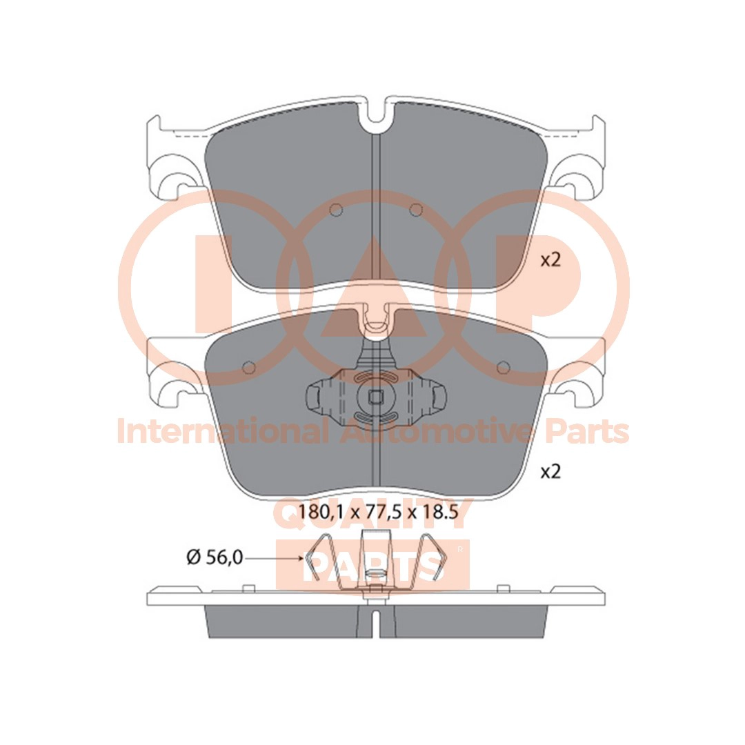 Kit de plaquettes de frein, frein à disque IAP QUALITY PARTS 704-14064