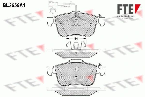 Kit de plaquettes de frein, frein à disque FTE 9010898