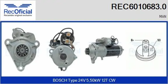 Démarreur RECOFICIAL REC6010683.0