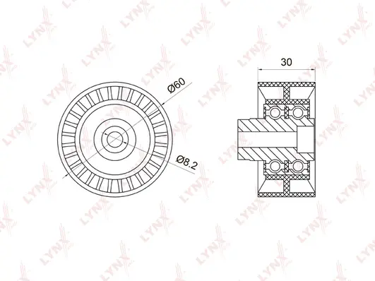 Poulie renvoi/transmission, courroie crantée LYNXAUTO PB-3007