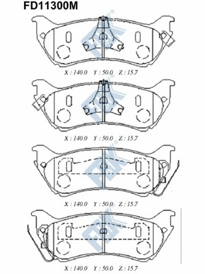 Kit de plaquettes de frein, frein à disque FBK FD11300M