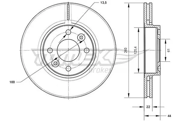 Disque de frein TOMEX Brakes TX 70-34