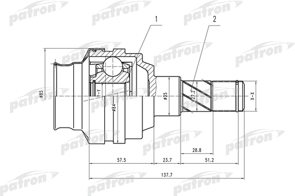 Jeu de joints, arbre de transmission PATRON PCV1547