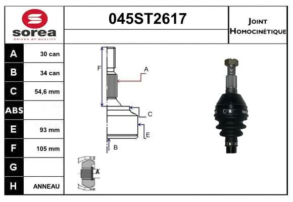 Jeu de joints, arbre de transmission STARTCAR 045ST2617