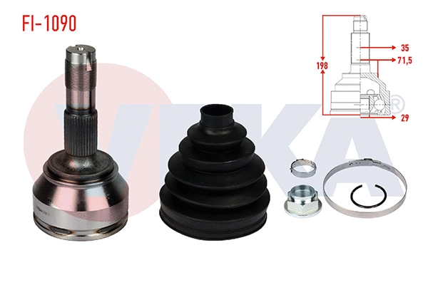 Jeu de joints, arbre de transmission VEKA FI-1090