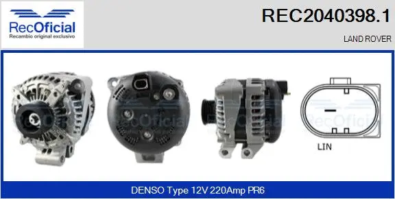 Alternateur RECOFICIAL REC2040398.1
