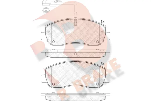 Kit de plaquettes de frein, frein à disque R BRAKE RB1999