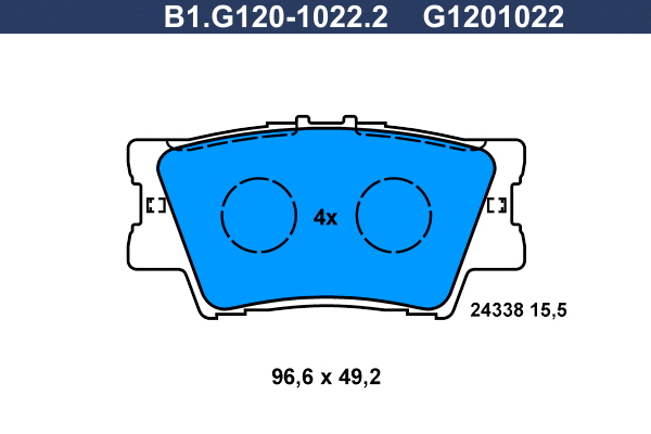 Kit de plaquettes de frein, frein à disque GALFER B1.G120-1022.2