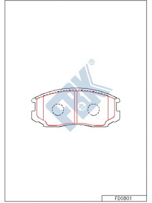 Kit de plaquettes de frein, frein à disque FBK FD0801
