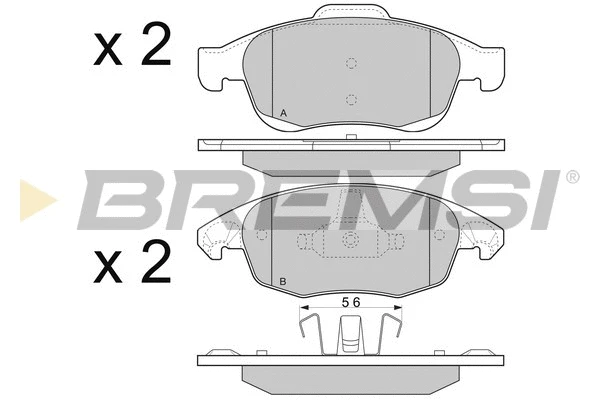 Kit de plaquettes de frein, frein à disque BREMSI BP3329