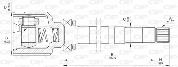 Jeu de joints, arbre de transmission OPEN PARTS CVJ5836.20