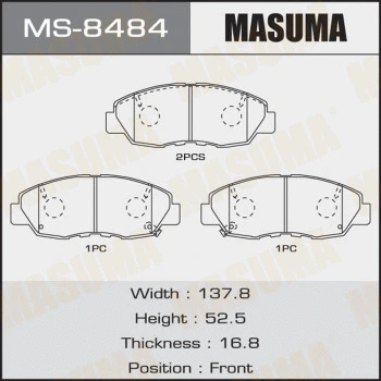 Jeu de mâchoires de frein MASUMA MS-8484