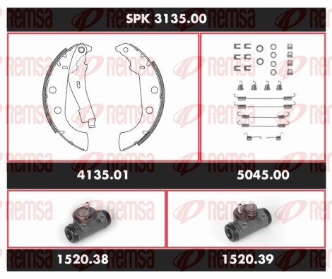 Kit de freins, freins à tambours REMSA SPK 3135.00