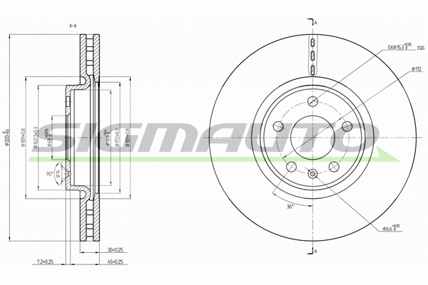 Disque de frein SIGMAUTO DBC761V