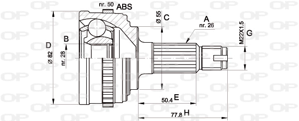Jeu de joints, arbre de transmission OPEN PARTS CVJ5296.10