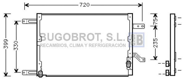 Condenseur, climatisation BUGOBROT 62-AL5080