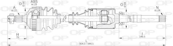 Arbre de transmission OPEN PARTS DRS6200.00