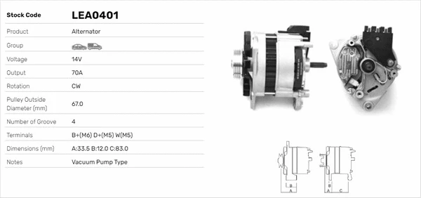 Alternateur LUSA LEA0401