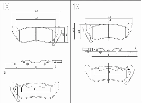Kit de plaquettes de frein, frein à disque KLAXCAR FRANCE 24651z