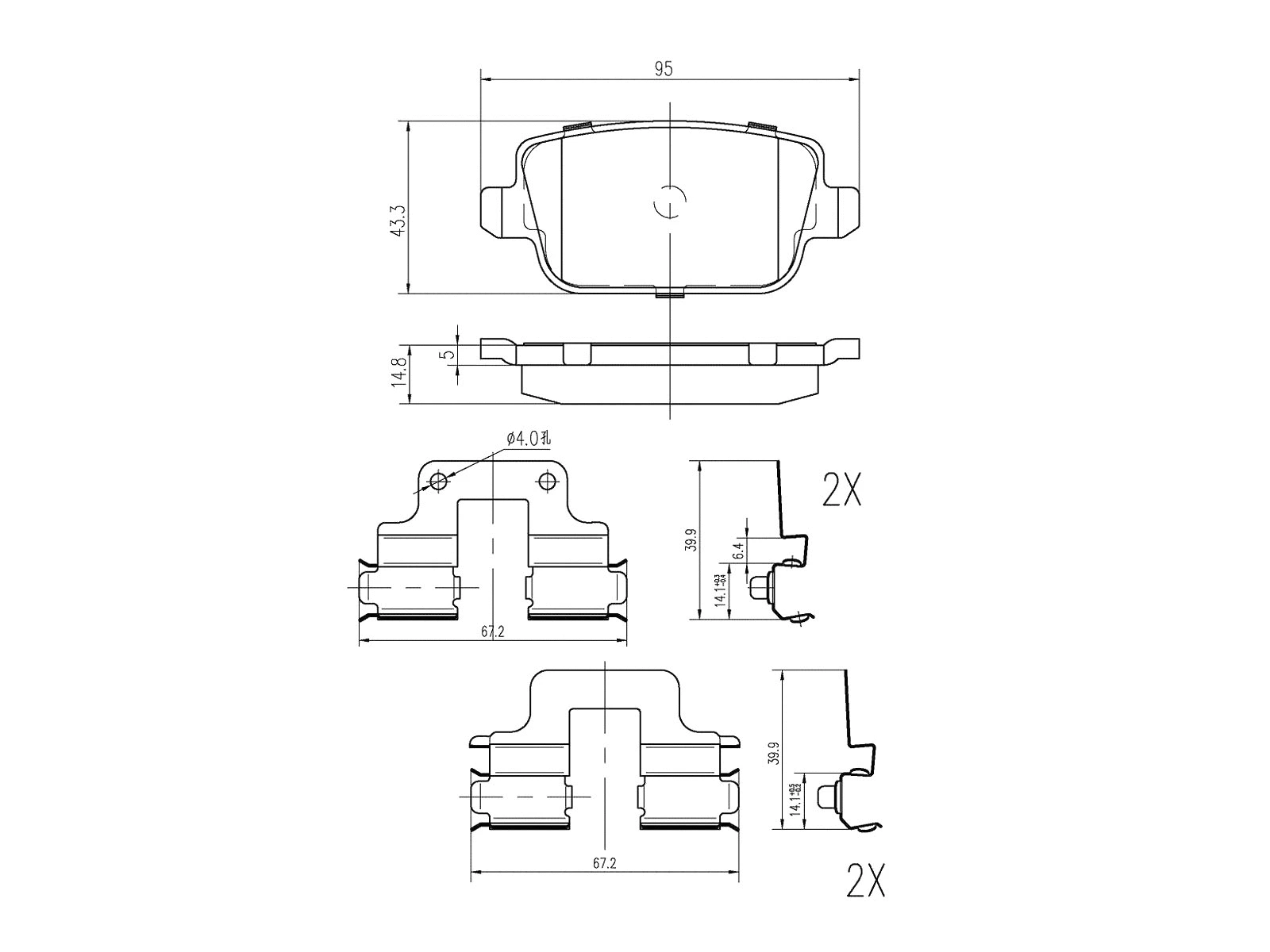Kit de plaquettes de frein, frein à disque A.Z. Meisterteile AZMT-44-022-1255