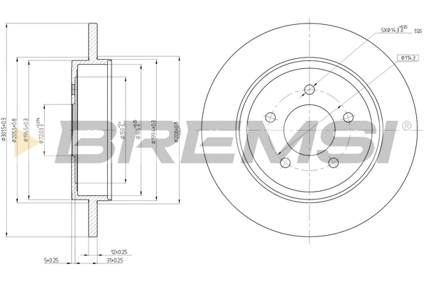 Disque de frein BREMSI CD8059S