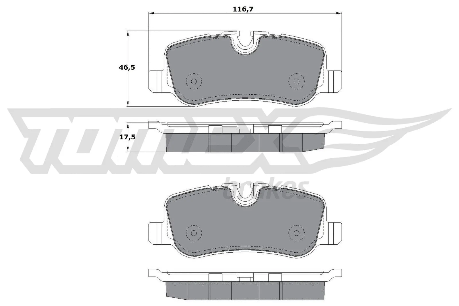 Kit de plaquettes de frein, frein à disque TOMEX Brakes TX 17-72