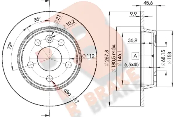 Disque de frein R BRAKE 78RBD21094
