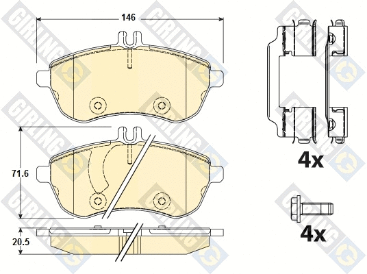 Kit de plaquettes de frein, frein à disque GIRLING 6120561
