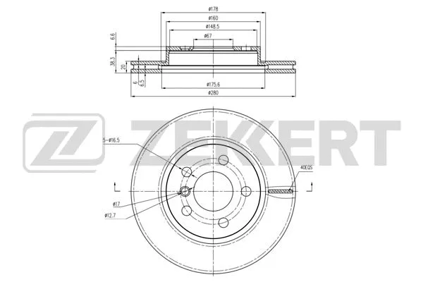 Disque de frein ZEKKERT BS-6427